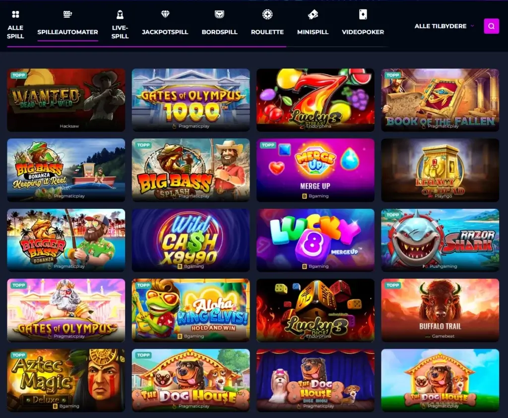 Spilleautomater hos Slots Gallery