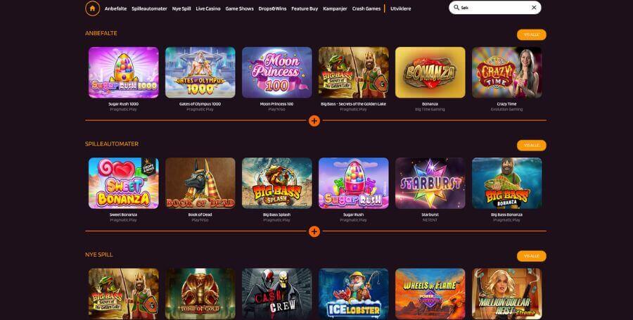 Spillutvalget i casinoet til HappySlots