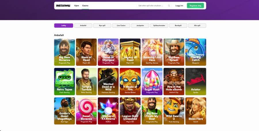 Spillutvalget i casinoet til Instaspin
