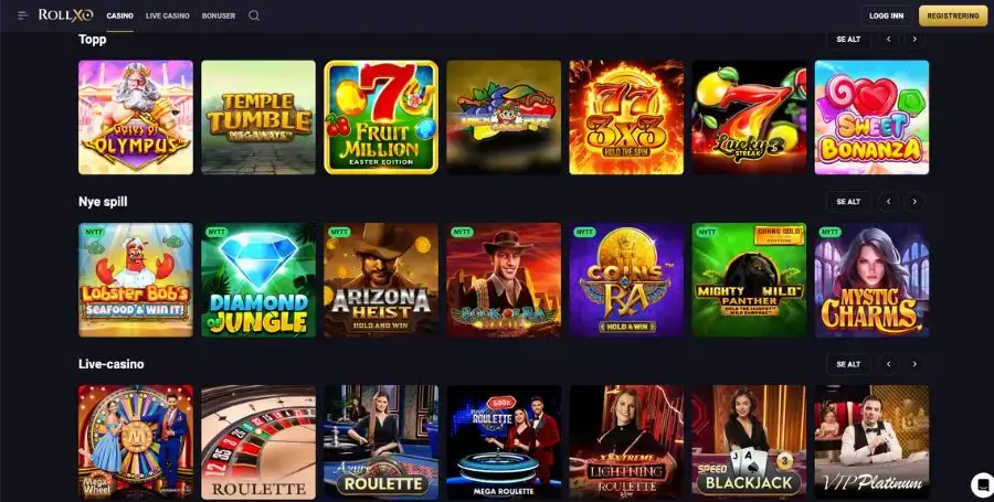 Spillutvalget i casinoet til RollXO