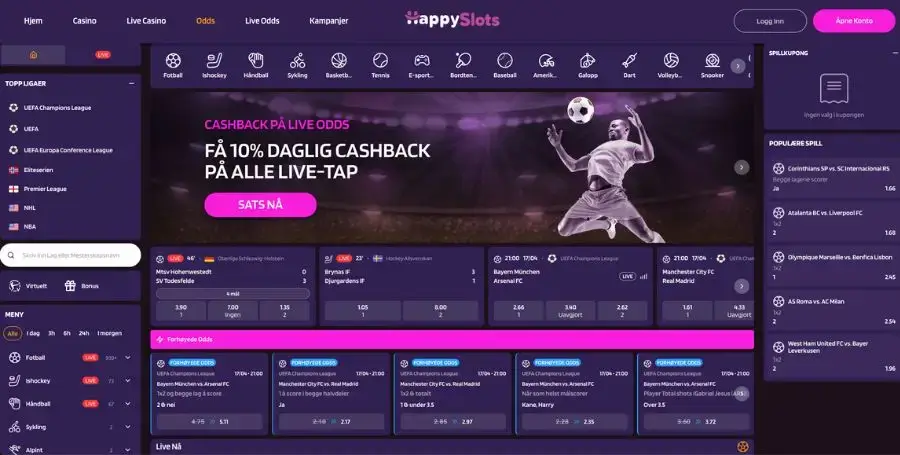 Sportsbetting hos HappySlots