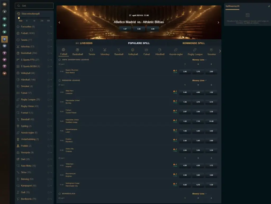 Sportsbetting hos Talismania