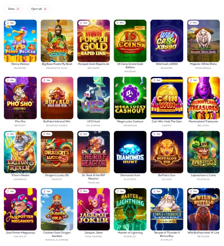 Spilleautomater hos Wildfortune.io