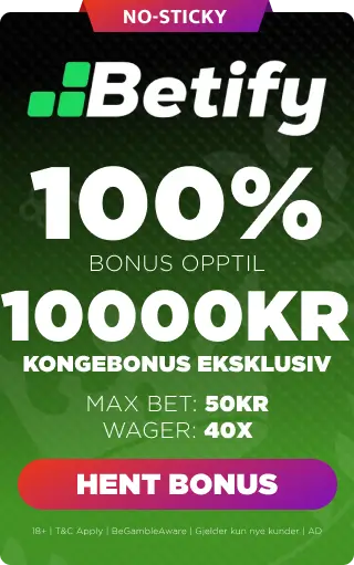 betify bonuspanel som viser det eksklusive velkomsttilbudet