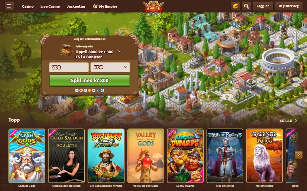 Hvordan fungerer en casinobonus hos casino med flest slots? Sticky bonus hps MyEmpire