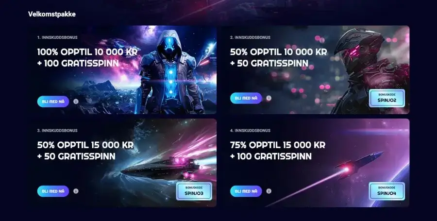 Din velkomstbonus hos Spinjo