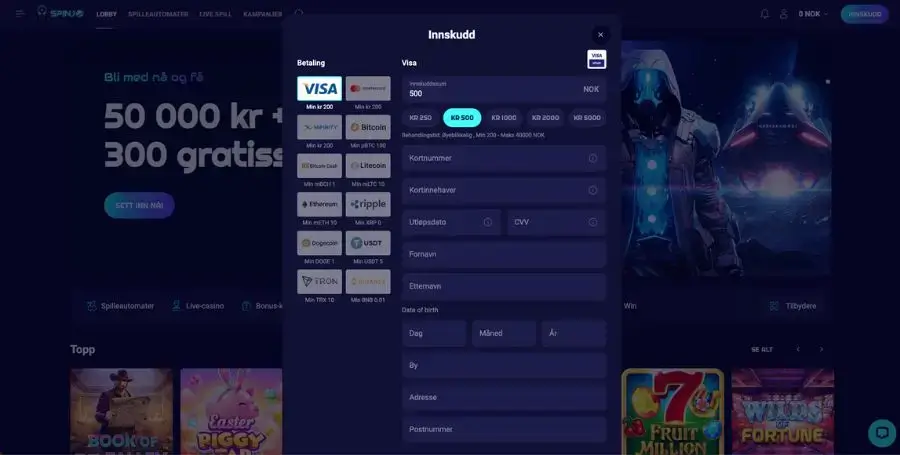 Innskudd hos Spinjo