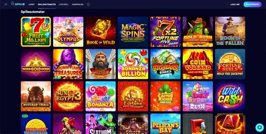 Spilleautomater du finner hos Spinjo
