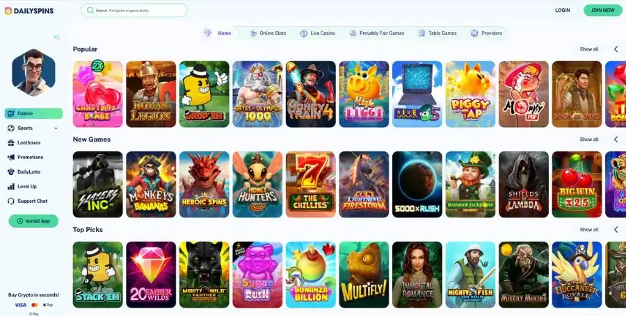 Spillutvalget hos Dailyspins