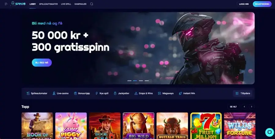 Spinjo sin norske startside
