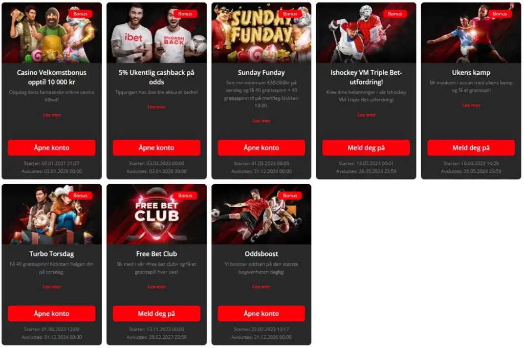 iBet Reload-bonuser | Freespins med Turbo Torsdag og Sunday Funday