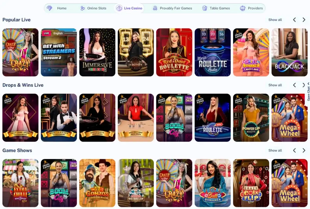 Live Casino hos Dailyspins
