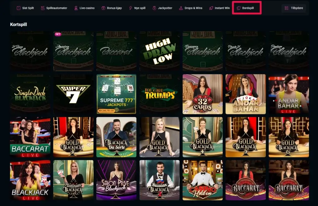 Blackjack hos SpinsUp