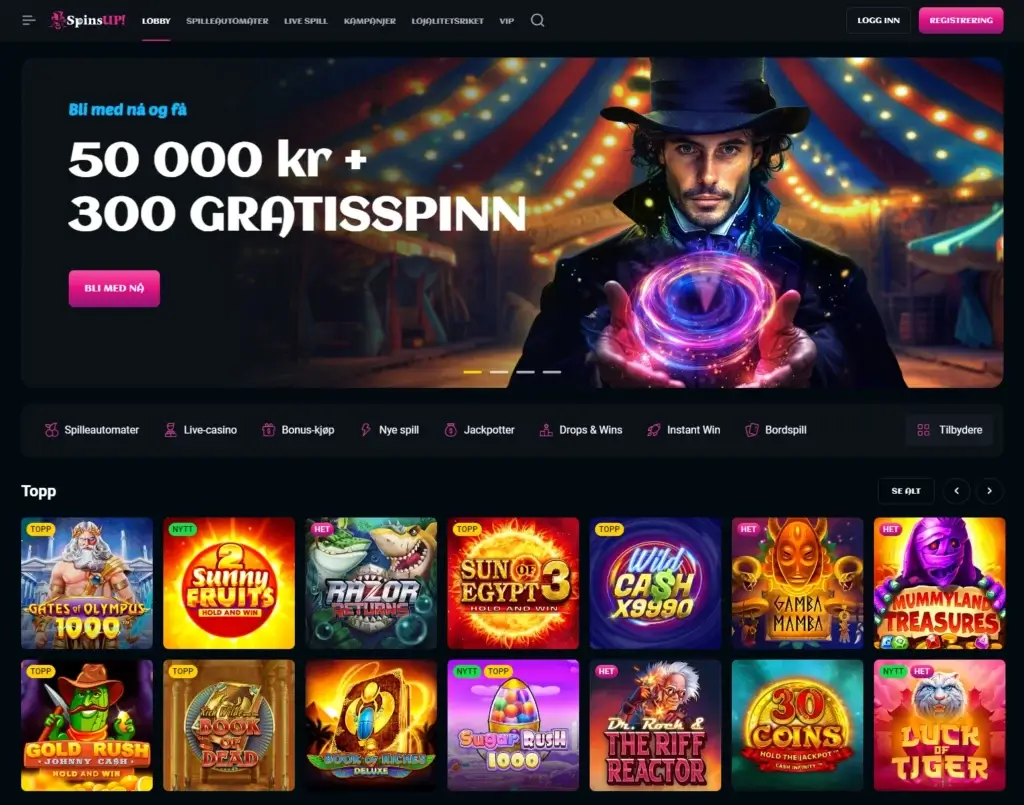 Besøk SpinsUp casino