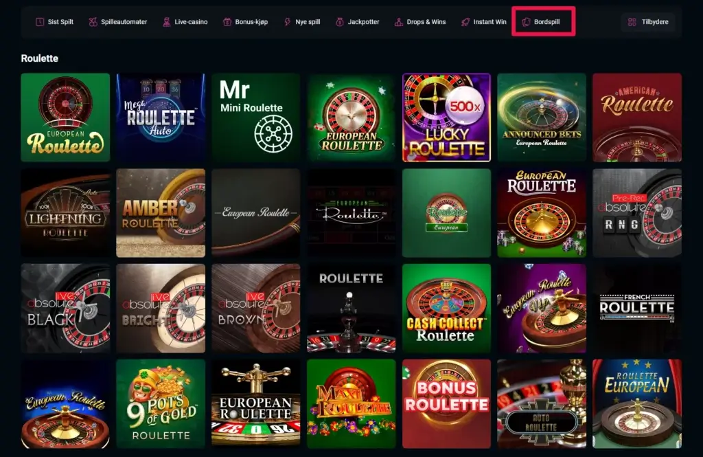 Roulette hos SpinsUp