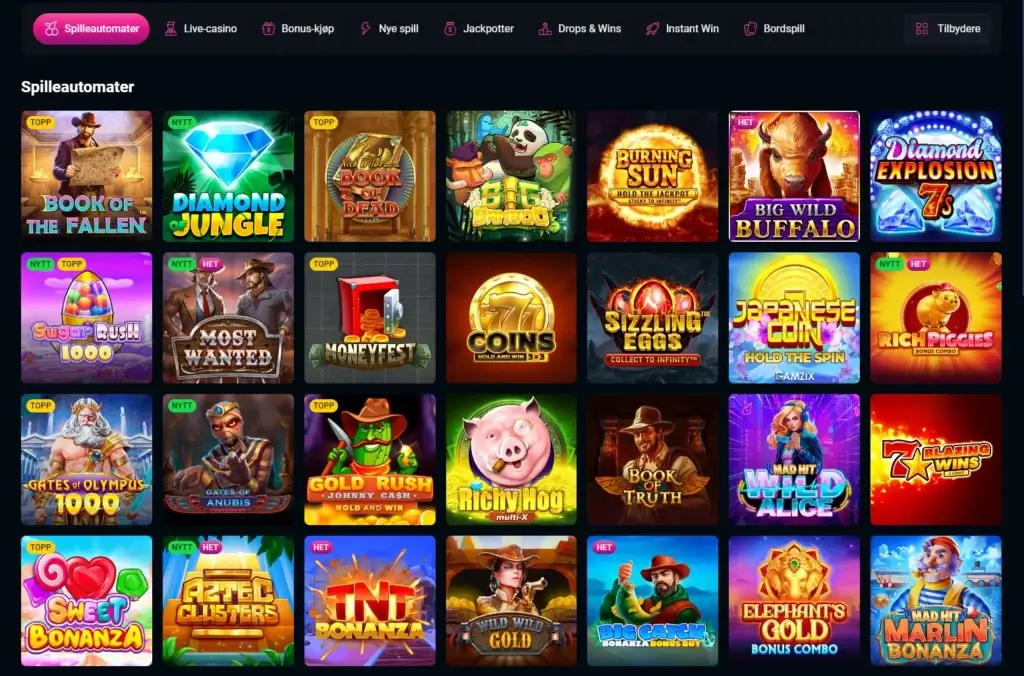 Spilleautomater hos SpinsUp