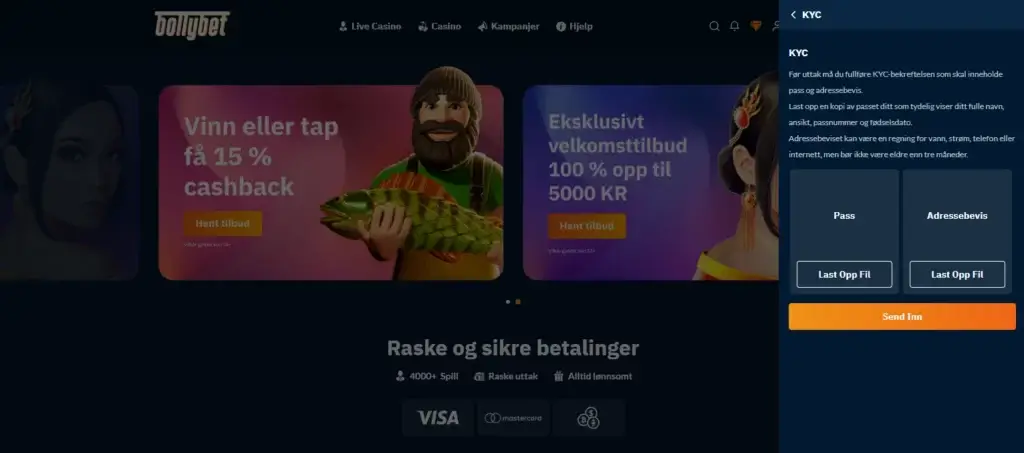 bollybet casino verifisering. Hvordan ta ut gevinster fra Roulette