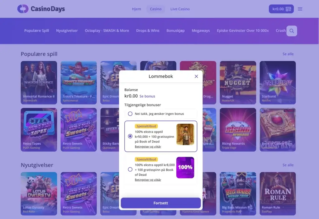 Aktiver din velkomstbonus