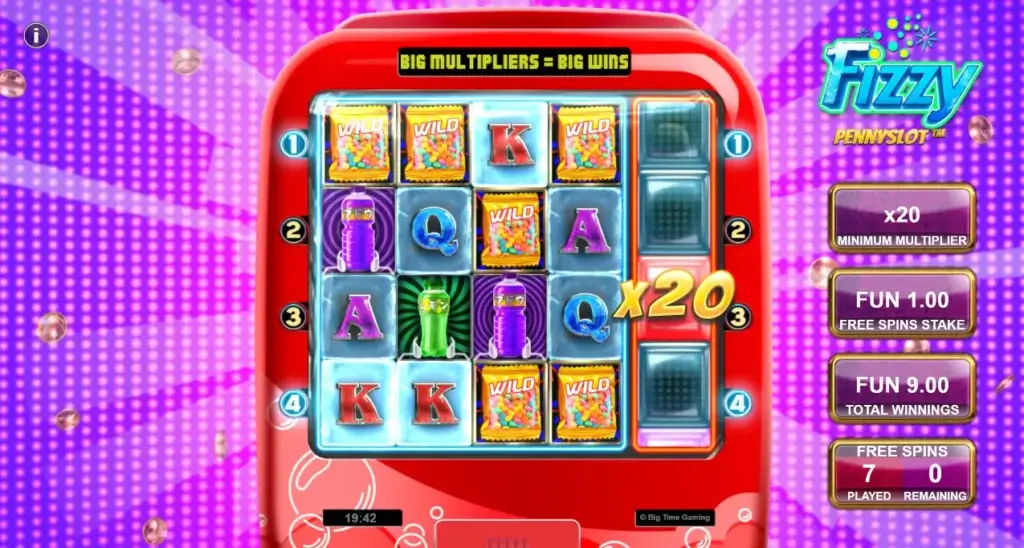 Store multiplikatorer kan landes i free spins på fizzy pennyslot fra big time gaming