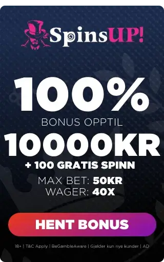 Registrer konto hos SpinsUp og få lojalitetsbonuser som fast spiller
