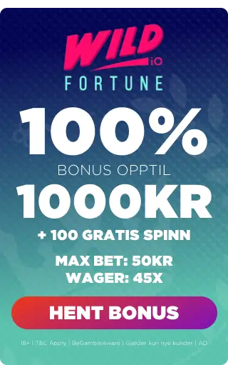 Bonuspanel som viser velkomsttilbudet på Wild Fortune IO