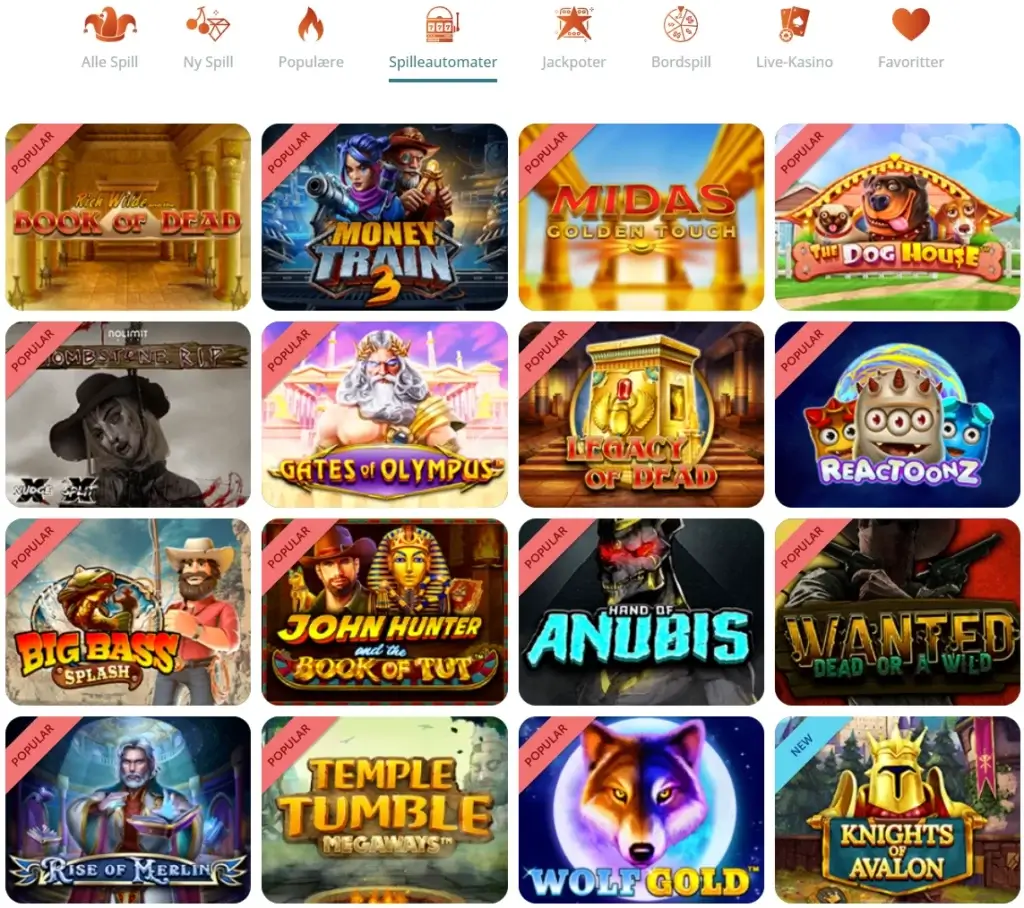 Begynn å spille din eksklusive bonus på spilleautomater