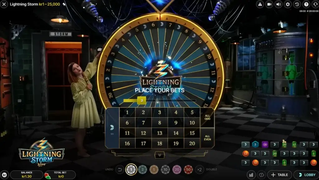 Plasser innsats foran et nytt snurr på hjulet på Lightning Storm Live