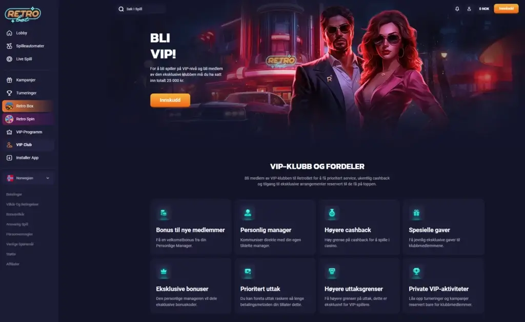 Lojalitetsbonuser hos retrobet med egen VIP klubb