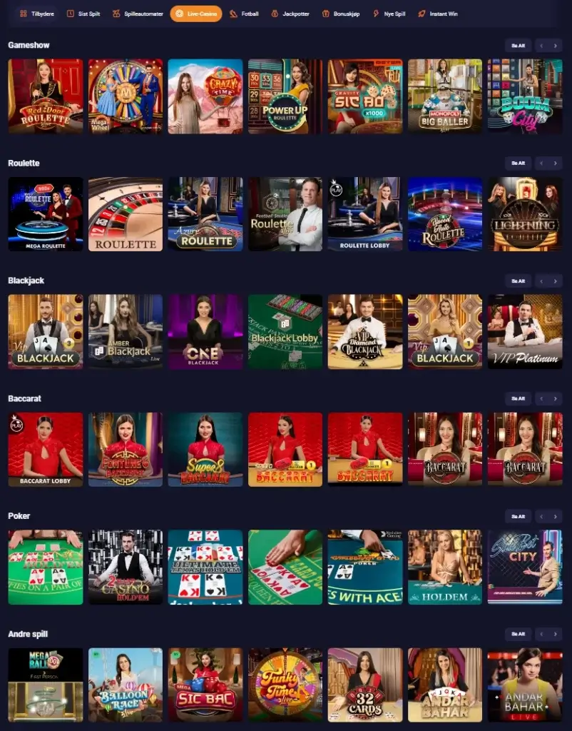 Live Casino hos Retrobet