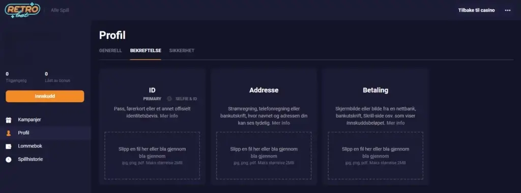 Slik verifiserer du konto før uttak