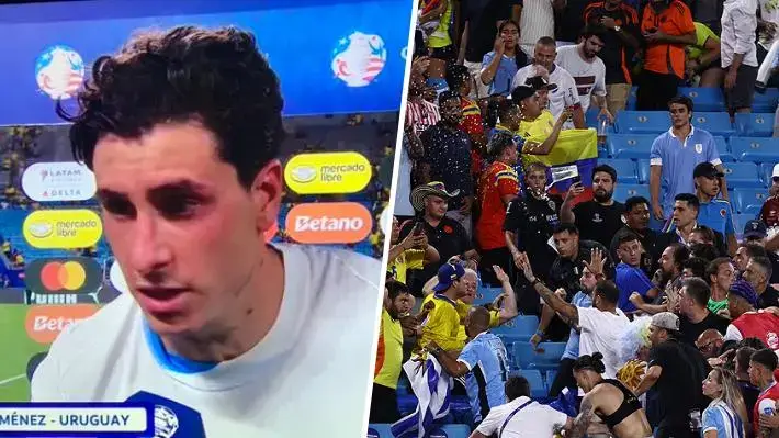 Uruguays José María Giménez intervjues etter kampen
