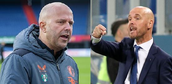 Arne Slot og Erik ten Hag