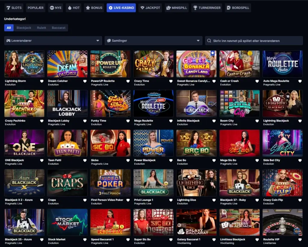 Live Casino hos Betflare