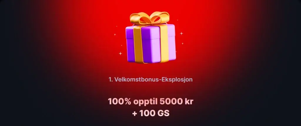 Aktiver bonusen hos Betflare på 100% opptil 5000 kr + 100 gratisspinn.