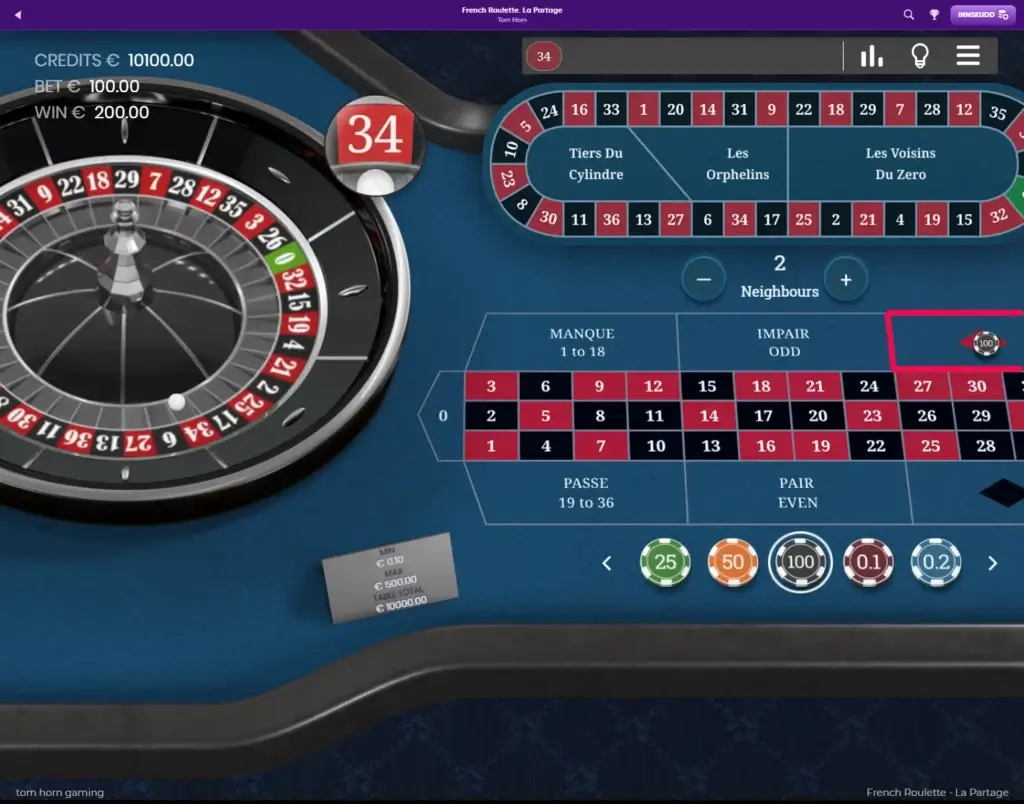 Fransk Roulette av Tom Horn hos Kingmaker casino