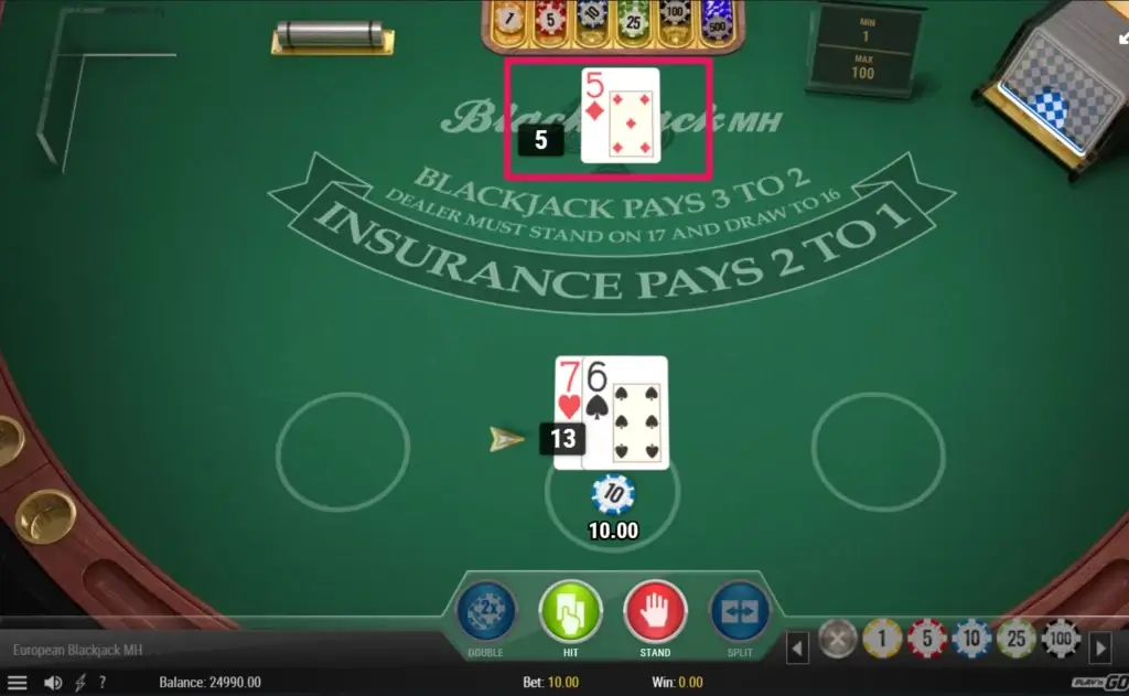 Blackjack bord