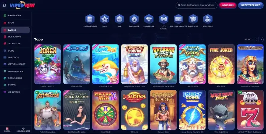 Spillutvalget i casinoet til ViperWin