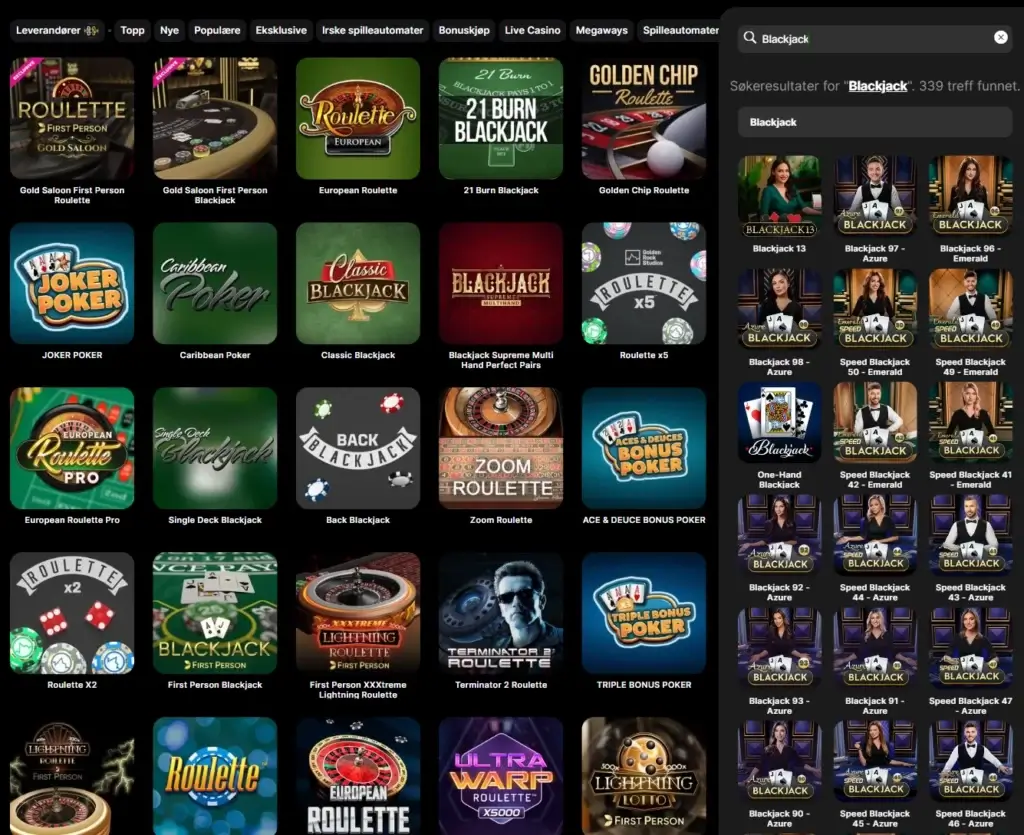 Blackjack hos Swiper