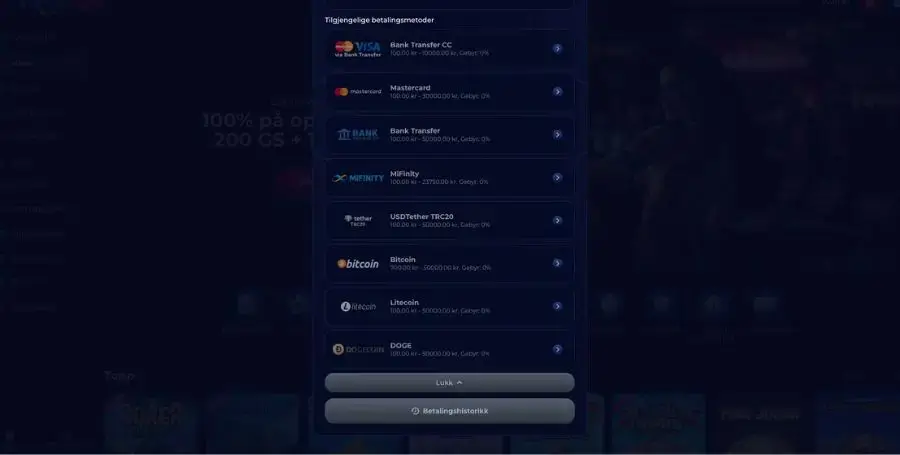 Uttak fra ViperWin casino