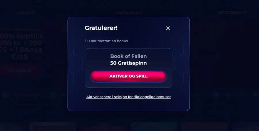 ViperWin gratis registreringsbonus