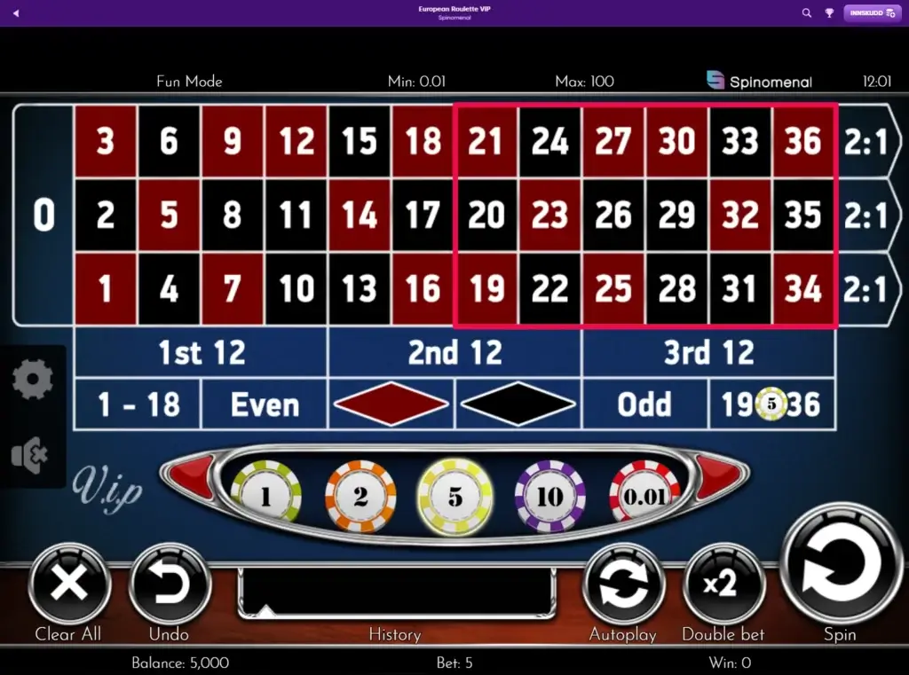 Europeisk Roulette av Playtech Spinomenal hos Kingmaker casino