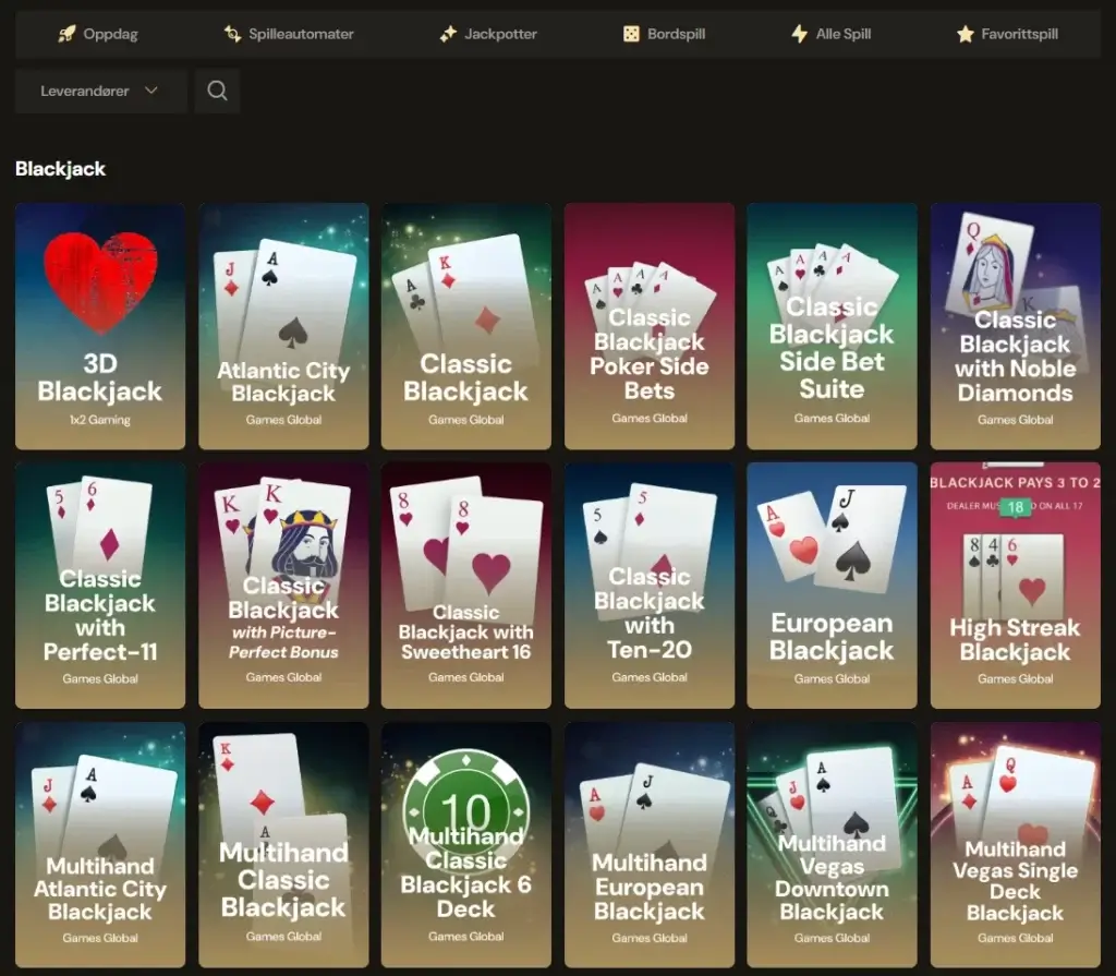 Blackjack hos Lucky Ones