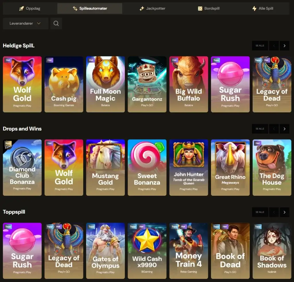 Spilleautomater hos Lucky Ones