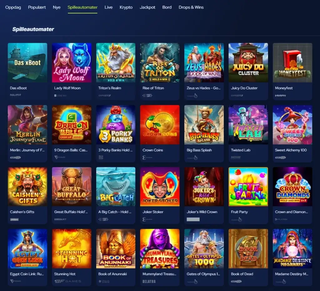 Spilleautomater hos BetBeast