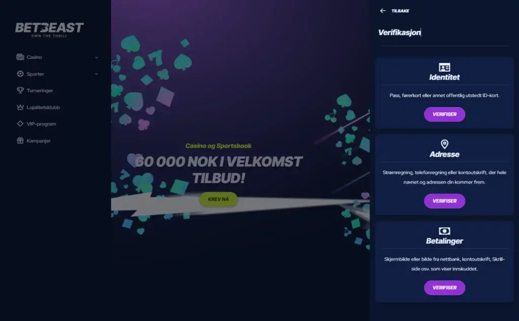 Slik verifiserer du konto før uttak 