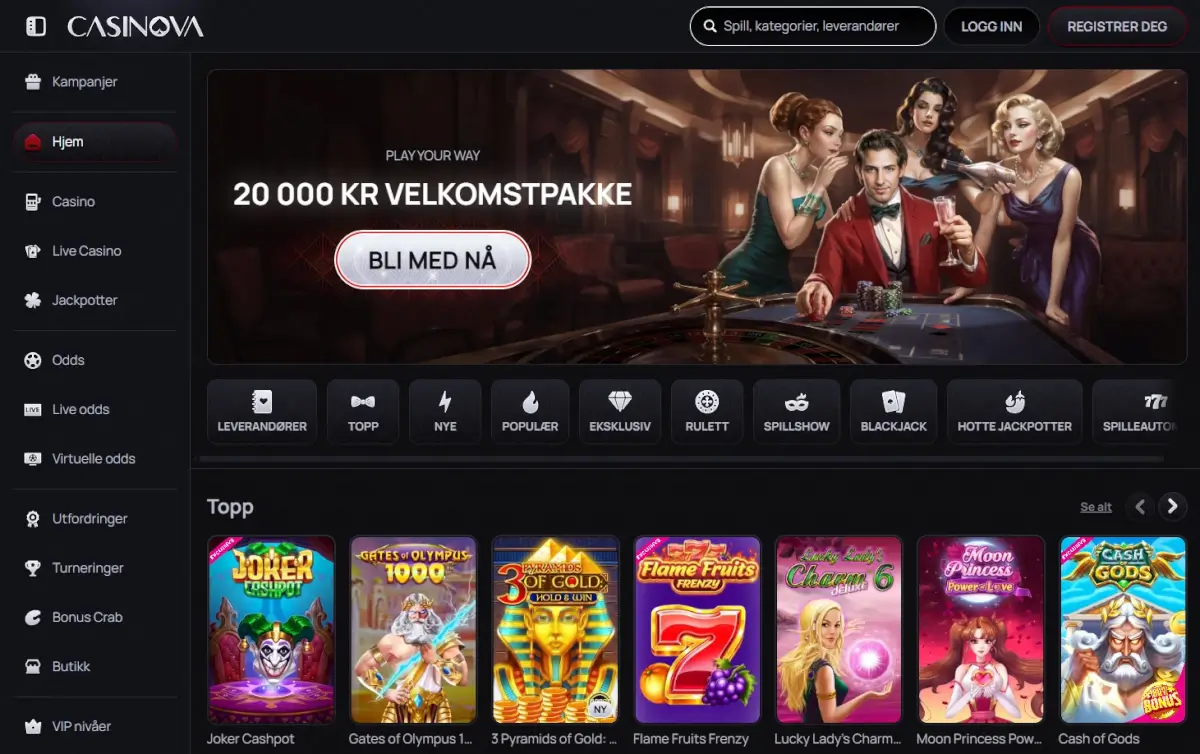 Gå til nettsiden til Casinova