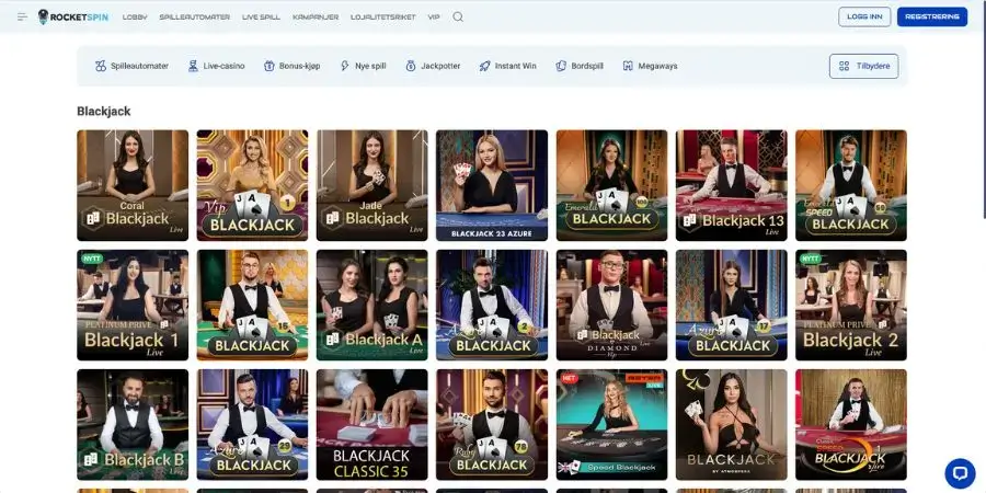 D'Alembert strategien – live blackjack hos Rocket Spin