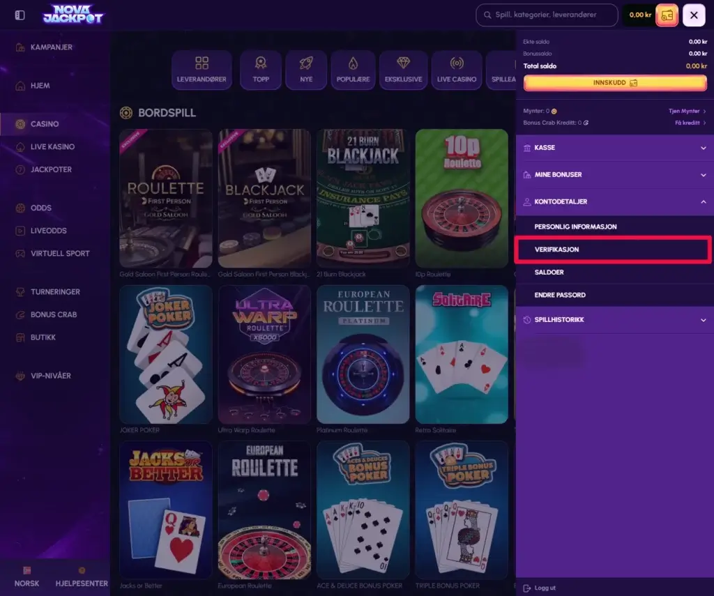 Slik gjør du uttak hos casinoer 