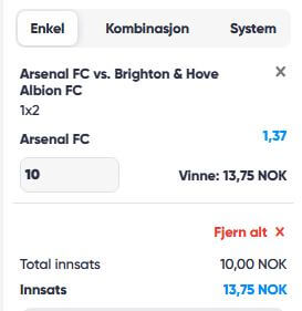 Enkeltspill på odds 