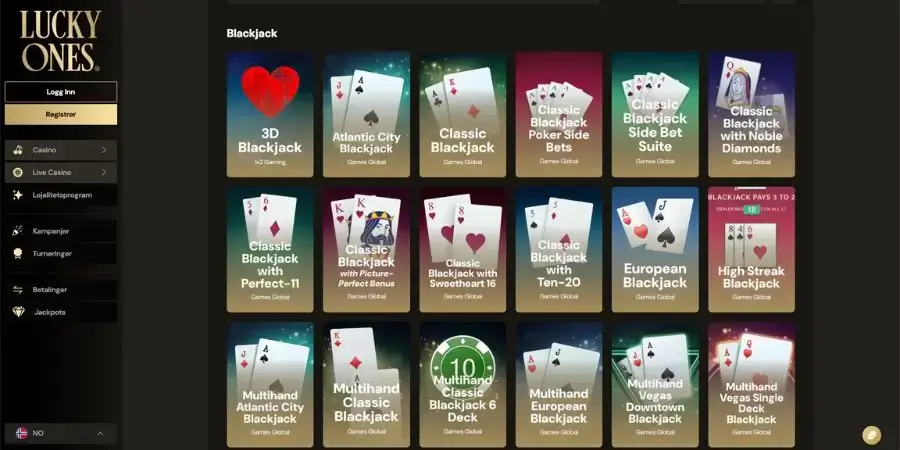 Fibonacci strategien – blackjack hos Lucky Ones